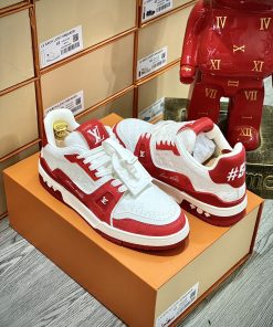 Giày Louis Vuitton Trainer #54 Signature ‘White Red’_yoyo1sneaker