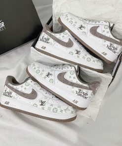 giay nike air force 1 louis vuitton light brown like auth 3