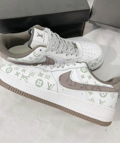 giay nike air force 1 louis vuitton light brown like auth 4
