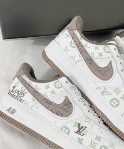giay nike air force 1 louis vuitton light brown like auth 5
