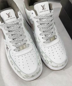 giay nike air force 1 louis vuitton light brown like auth 6