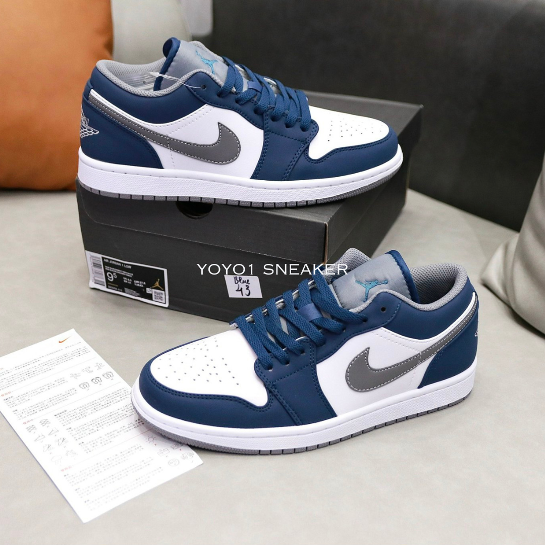 Giày Nike Air Jordan 1 Low True Blue Cement - Like Auth Giày Nike Air Jordan 1 Low True Blue Cement - Like Auth