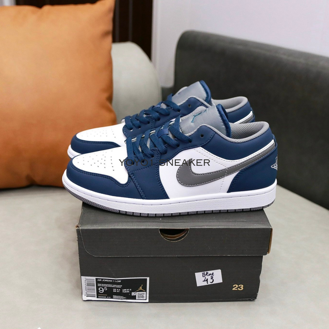 Giày Nike Air Jordan 1 Low True Blue Cement - Like Auth Giày Nike Air Jordan 1 Low True Blue Cement - Like Auth