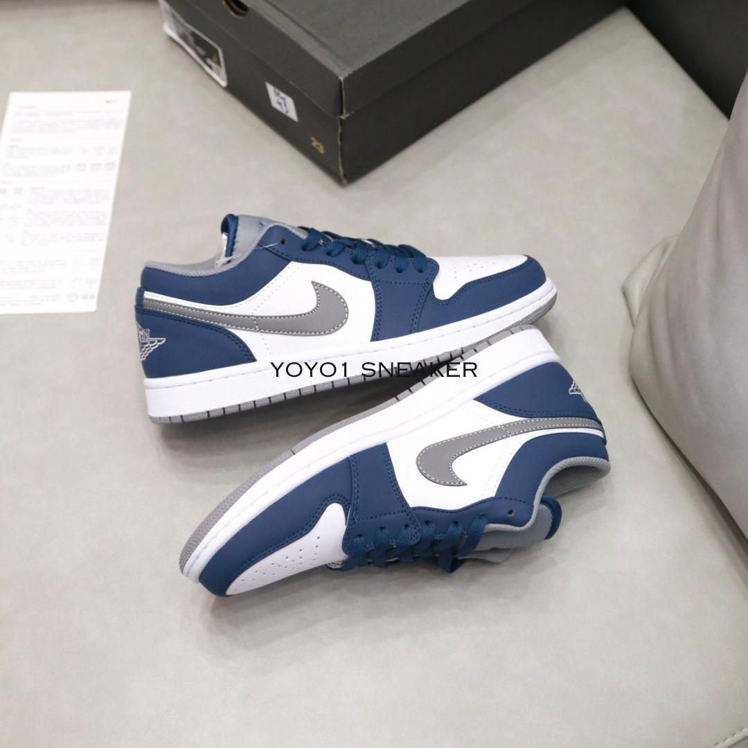 Giày Nike Air Jordan 1 Low True Blue Cement - Like Auth Giày Nike Air Jordan 1 Low True Blue Cement - Like Auth