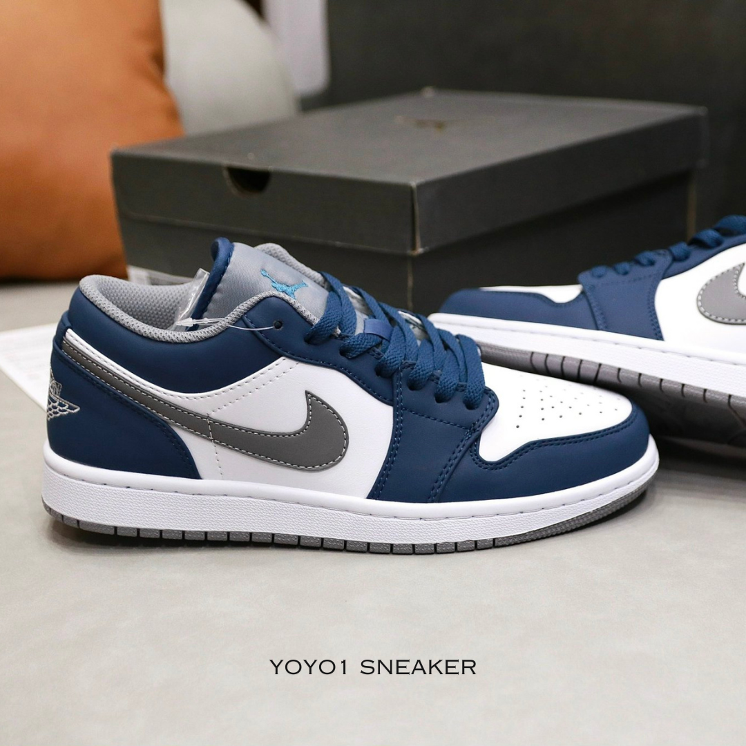 Giày Nike Air Jordan 1 Low True Blue Cement - Like Auth Giày Nike Air Jordan 1 Low True Blue Cement - Like Auth