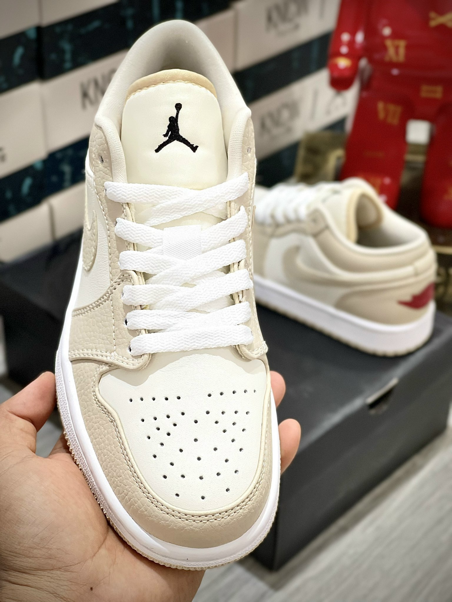 Giày Nike Air Jordan 1 Low 'Heavy Tan Leather' - Like Auth giay nike jordan low heavy tan leather likeauth 9