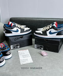 giay sneaker nike jordan 1 blue sashiko like auth 3