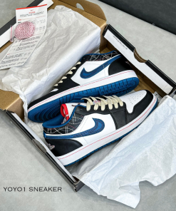 giay sneaker nike jordan 1 blue sashiko like auth 5