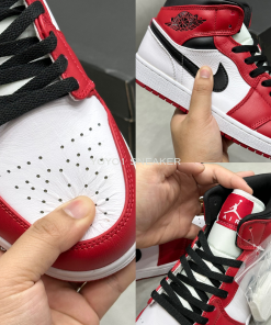 nike jordan 1 mid chicago white toe like auth 10