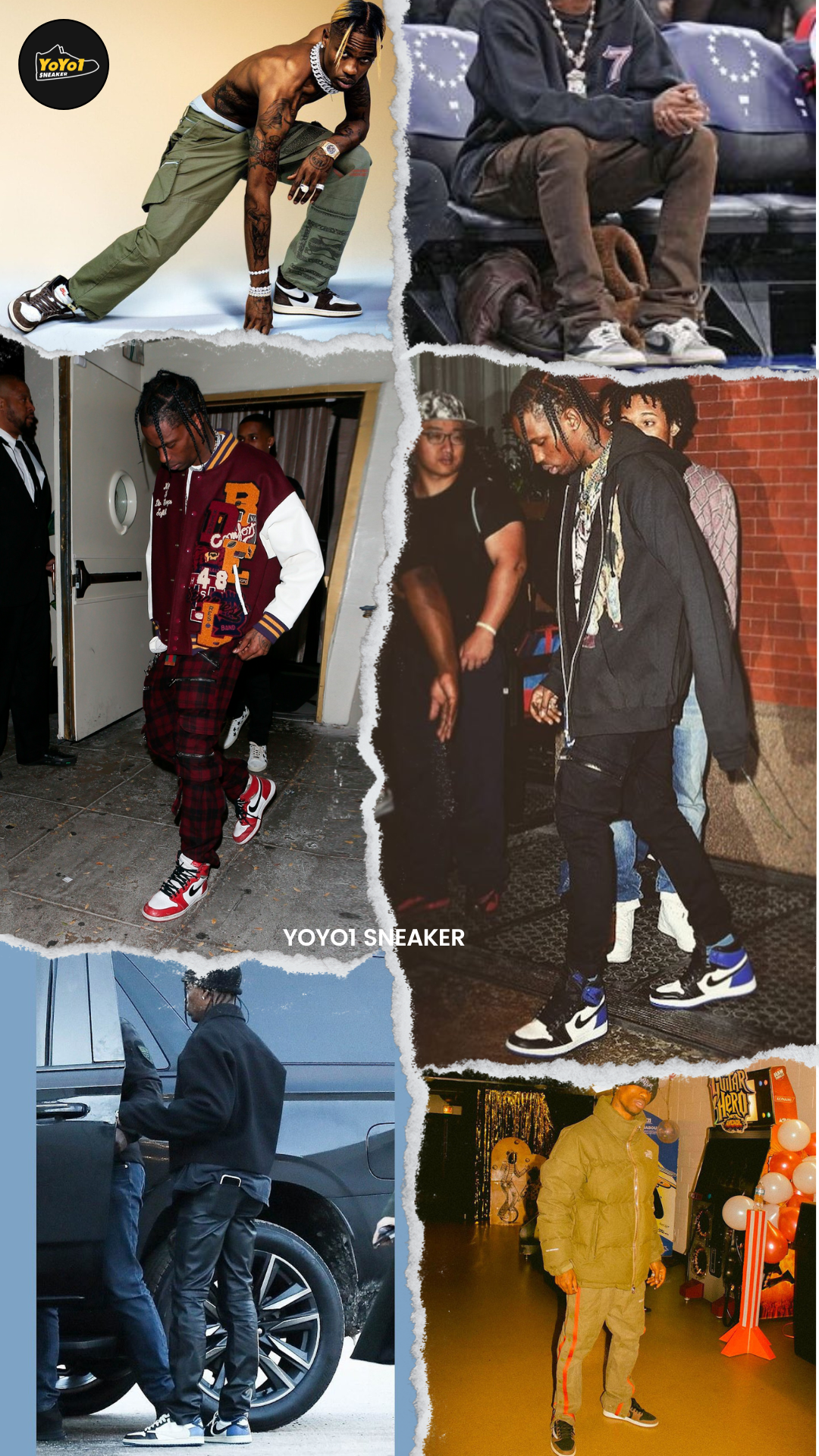 Travis Scott: Biểu Tượng Âm Nhạc và Thời Trang Hiện Đại Travis Scott Outfits - YoYo1 Sneaker