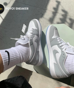 Giày Nike Air Jordan 1 Low White Grey Wolf - Like Auth giay nike air jordan 1 low grey wolf like auth 2